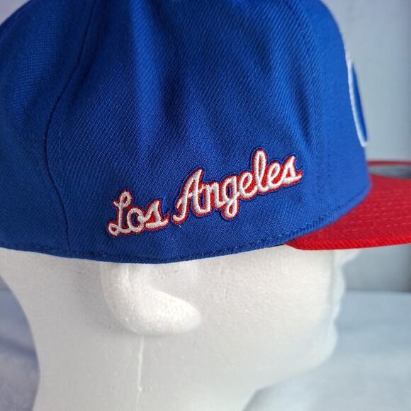 Mitchell & Ness Los Angeles Clippers Fitted 7 1/4 Hat Red Blue White NBA - Picture 7 of 10